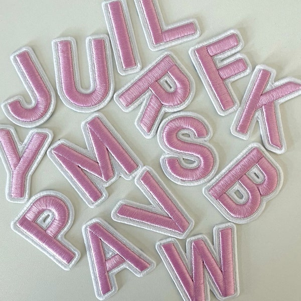 Light Pink Embroidered Letter Patch