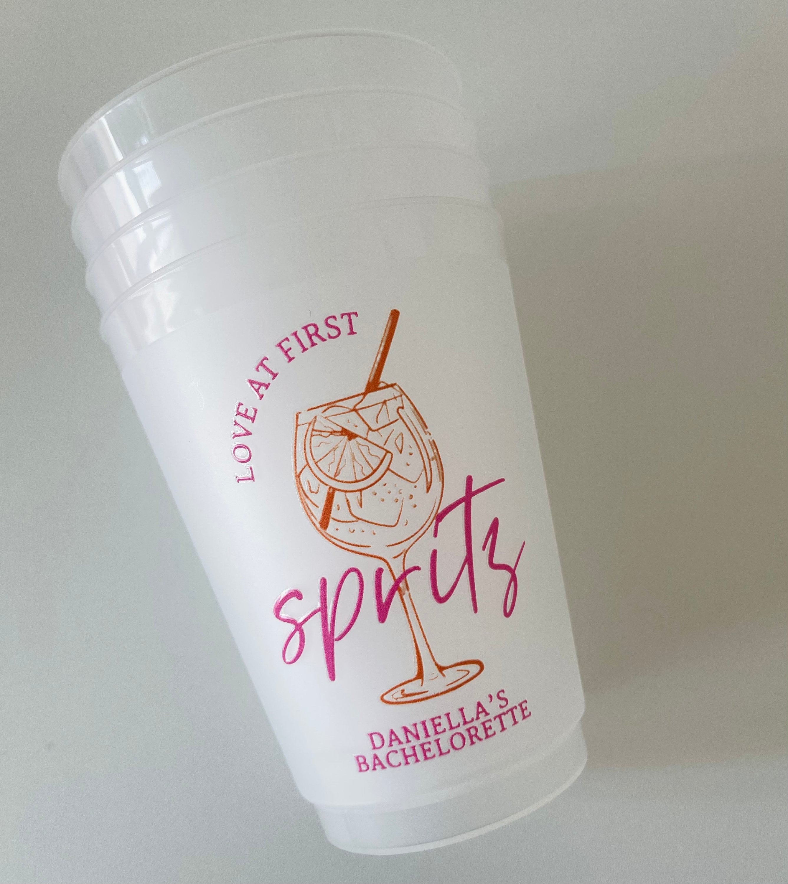 Personalized Love At First Spritz Frosted Cups - Set of 8