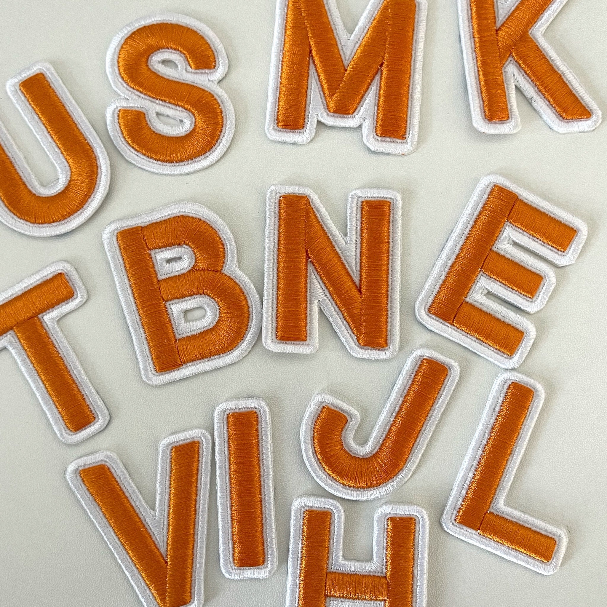 Orange Embroidered Letter Patch - Etsy