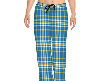 LA Chargers Colored Plaid Pajama pants, relax in comfort, perfect match with official teams jersey. The ideal gift for true sports fans