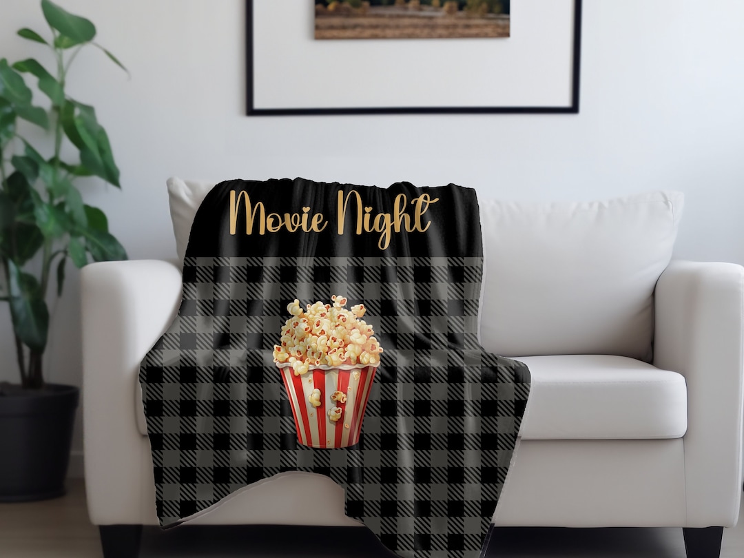 Movie Night Blanket Cozy and Warm Plush Blanket Wine and Etsy