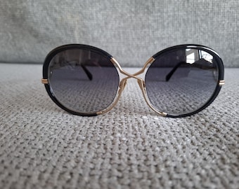 Cazal Oval Sunglasses Mod.9503 Col.002 Trans Black & Gold Gray Gradient Lens 58-19