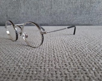 MATSUDA Round Eyeglasses Model M3100 Shinny Silver & Black 47-23