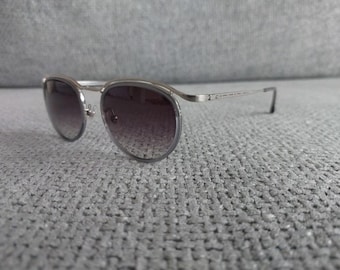MATSUDA Oval Sunglasses Model M3093 Brushed Silver & Gray Gradient Lens 49-20