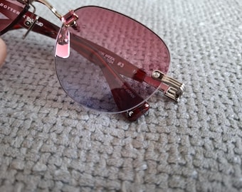 Wujic Jo x Botter Sunglasses Model BXW Silver Burgundy Red Blue Lenses 50-22