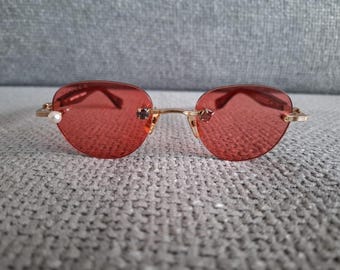Gafas de sol Wujic Jo x Botter Modelo BXW Oro Lentes Rojo Rubí 50-22