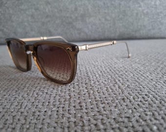 MATSUDA Square Sunglasses Model M2043 Matt Gold Brown Gradient Lenses 51-22 RARE