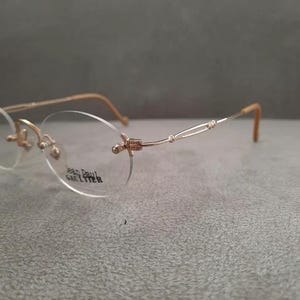 Jean Paul Gaultier JPG Vintage Rimless Eyeglasses Frames 55-8108 Gold GP 48-20