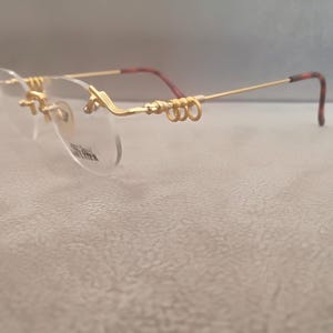 Jean Paul Gaultier JPG vintage montures de lunettes sans monture 55-5102 or GP 51-19