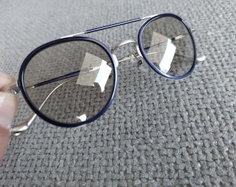 MATSUDA Oval Sunglasses Model M3064 Silver Blue & Blue Lenses 47-22 RARE !