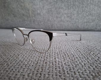 LEISURE SOCIETY Eyeglasses Frames Model St.Jean Silver & Black 12KT 51-18
