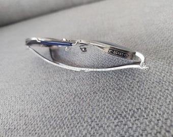 MATSUDA Titanium AVIATOR Sunglasses Model M3056 Shinny Silver & Blue Smoked Lenses 54-17