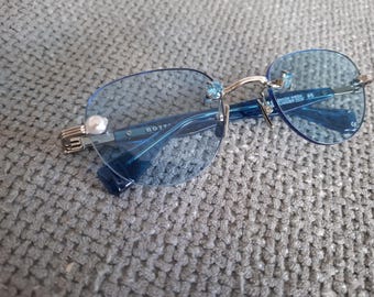 Wujic Jo x Botter Sunglasses Model BXW Silver Blue Light Blue Lenses 50-22