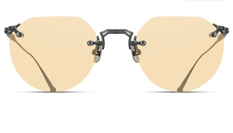 MATSUDA Rimless Sunglasses Model M5003 Matte Black & Orange Lenses 50-22 Super Rare ! image 2