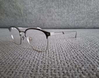 LEISURE SOCIETY Eyeglasses Frames Model Eden Roc Silver & Black 12KT 51-19