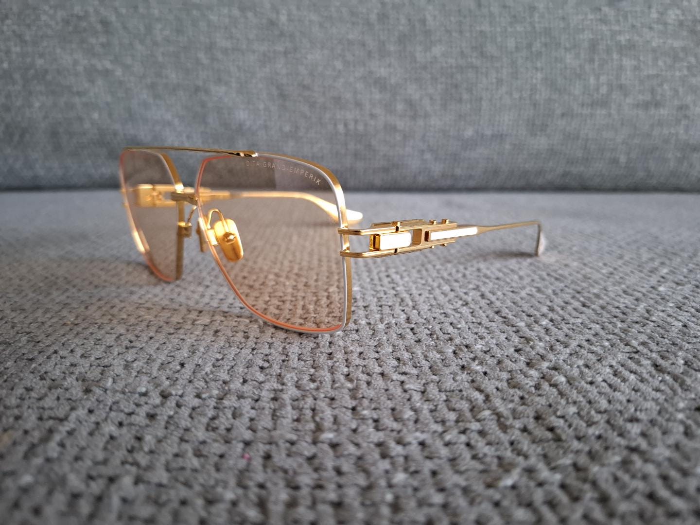 DITA Gold Wired “Safilo” Sunglasses, Black Leather Case Leather Bag- -designer vintage main image 3