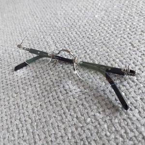 LUNOR Titanium Oval Rimless glasses Classic V/P Antique Silver & Black AS 45-23