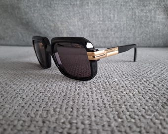 Cazal Legends Sunglasses Mod.607/3 Col.001 Gold Black & Dark Gray Lens 56-18