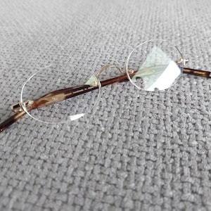 LUNOR Titanium Oval Rimless glasses Classic V/P Gold Plated & Tort GP 45-23