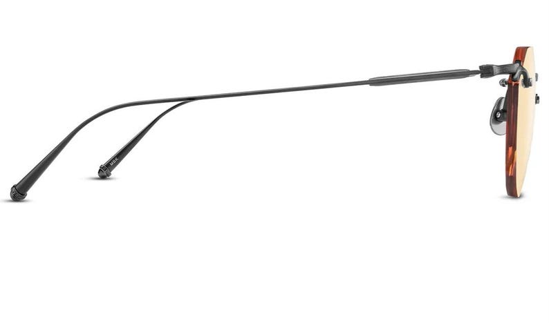 MATSUDA Rimless Sunglasses Model M5003 Matte Black & Orange Lenses 50-22 Super Rare ! image 5