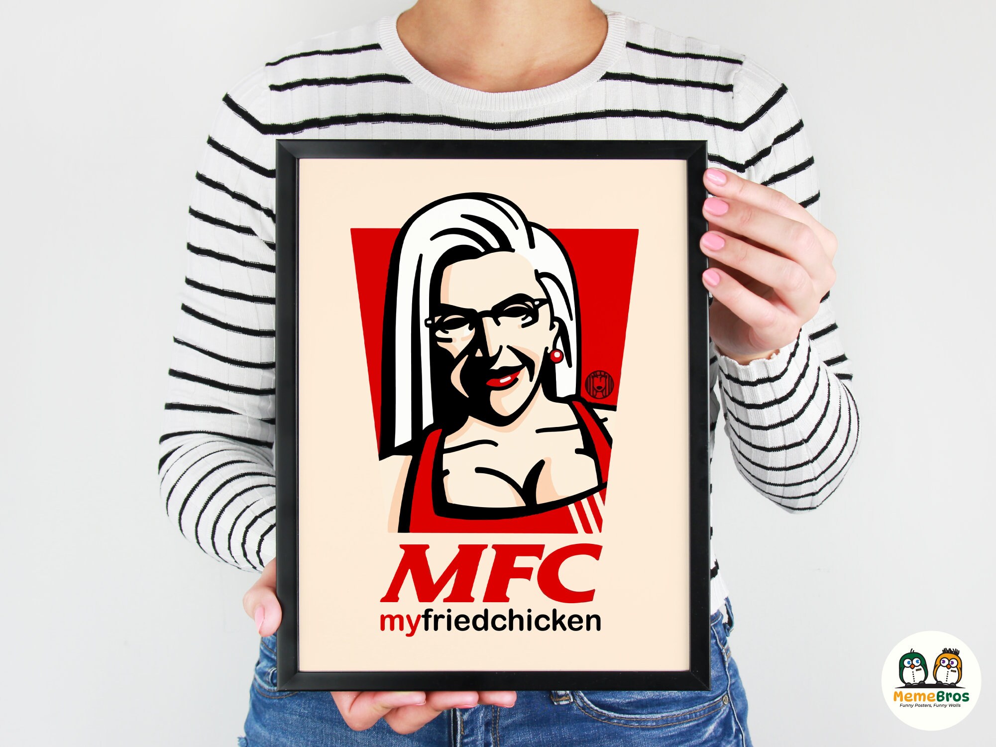 Printable KFC Themed Funny Meme Wall Art for Kitchens, Kitchen Poster, 27 Different Sizes, Ready ...