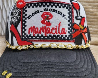 Trending trucker hats. Mom...mommy...mamacita, It's almost as hot as my husband/boyfriend,  On My Husband’s Last Nerve.  Customizable.