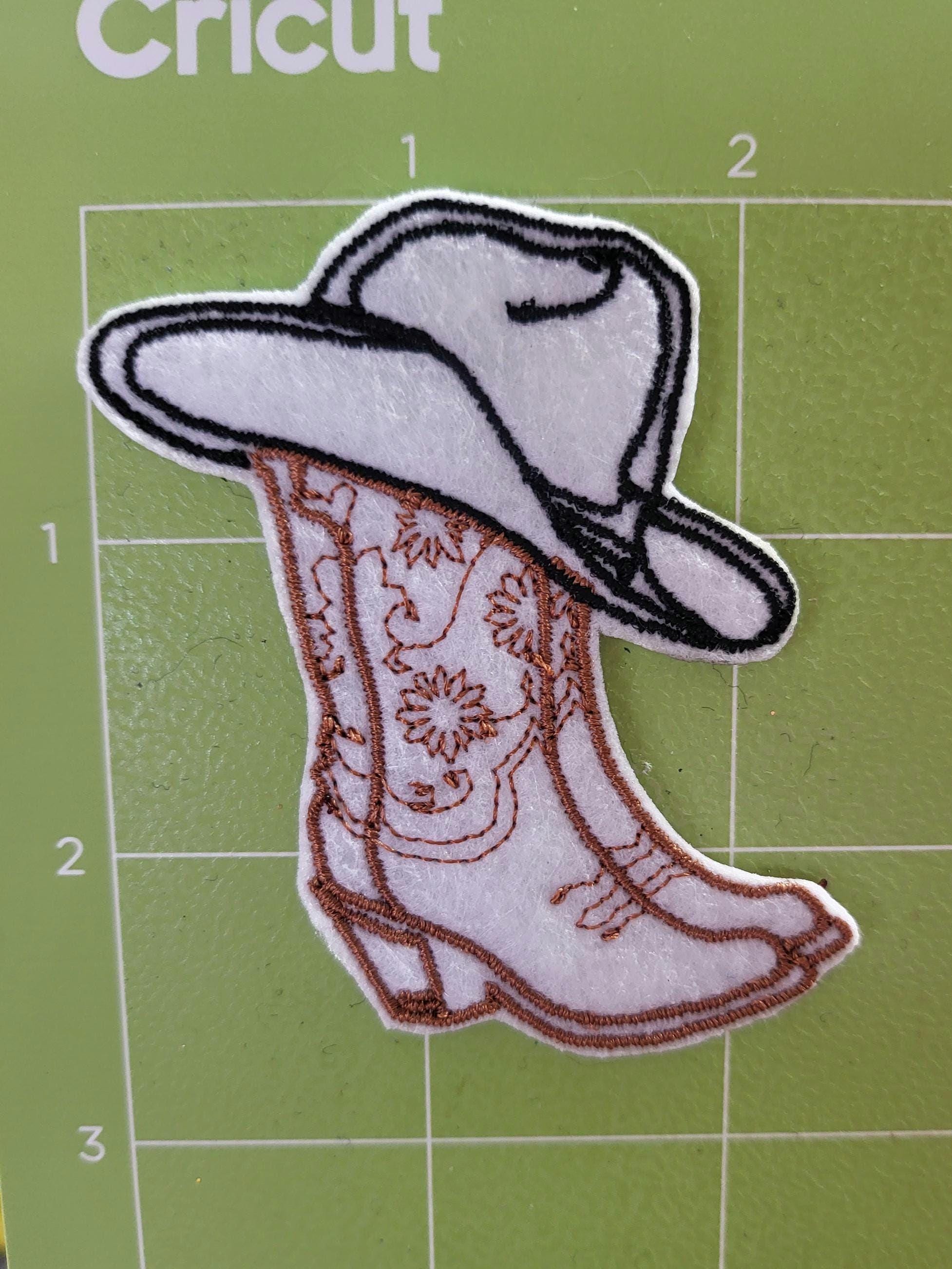 Set of 2 Embroidered Iron-on Cowboy Boot Patches. - Etsy