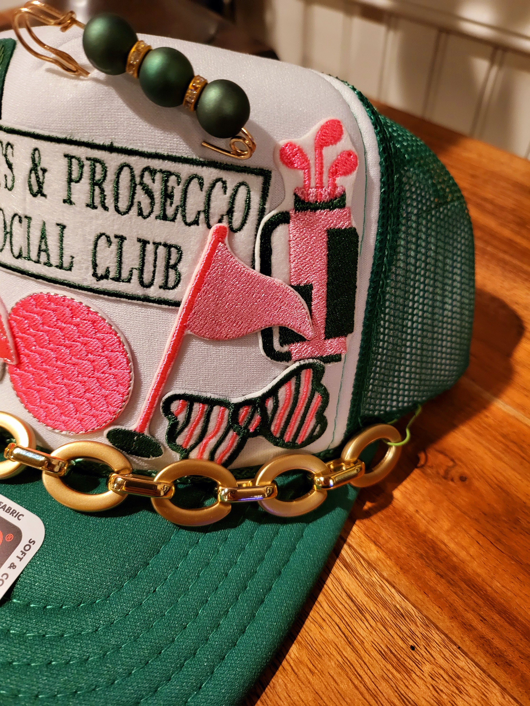 Putts and Prosecco Social Club Trucker Hat With Golf Themed  display picture 1