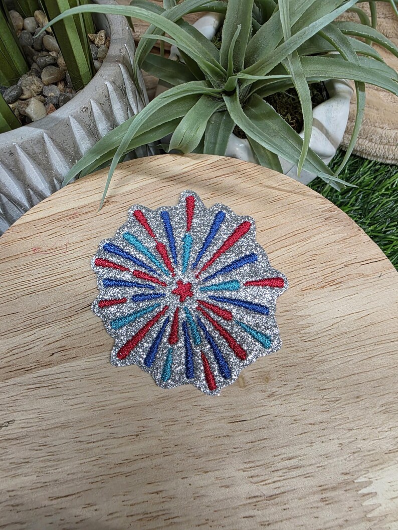 Pu&ograve; includere: Una toppa argentata glitterata a forma di stella, con dettagli rossi, blu e turchese. Questa toppa decorativa pu&ograve; essere stirata o cucita su tessuto, ideale per personalizzare capi di abbigliamento o accessori.