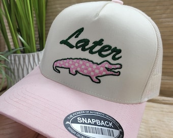 Later Gator embroidered snapback cotton hats.