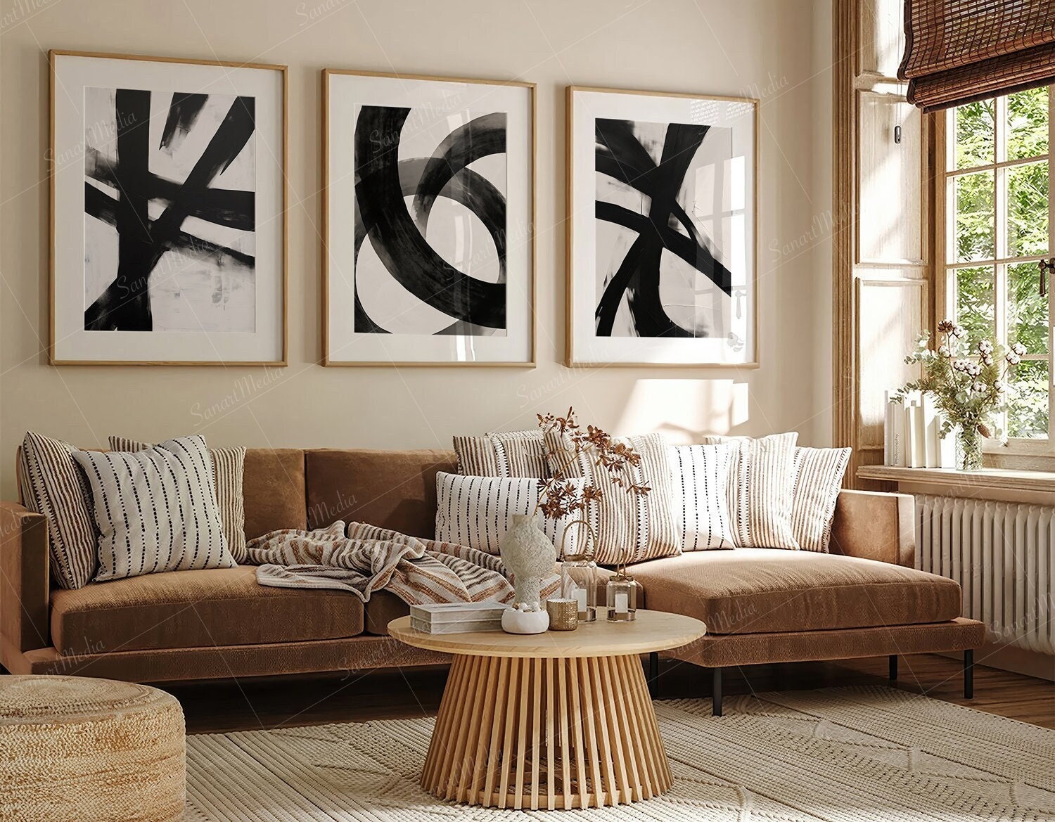 Minimalist Black Lines Set of 3 | Abstract Wall Art Print Set | Modern Gallery Wall Set