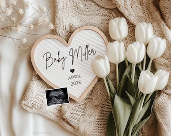 Tulip Pregnancy Announcement: Editable Social Media Template (Digital)