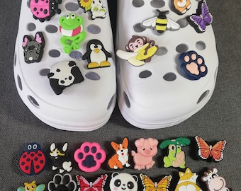 CrocodileCROC, Silicone PVC Charm, scrapbooking, animal theme, cat, dog, frog, owls, butterfly, rabbit, ladybug, cow, turtle