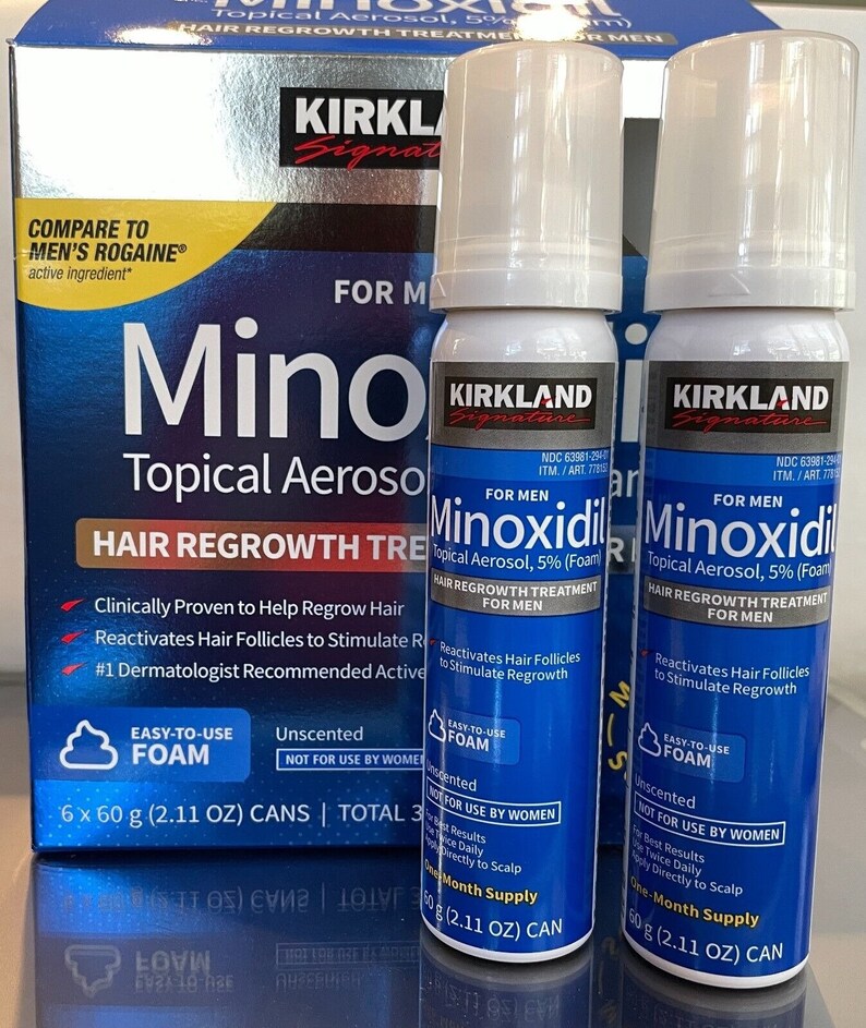 KIRKLAND Minoxidil Topical Aerosol 5% Foam 3-Month Supply Advanced Hair Loss Regrowth Treatment for Men image 3