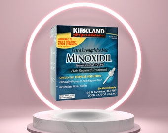 Kirkland Minoxidil 5% - Extra Strength Hair Loss Regrowth Treatment - 6 Bottles x 60ml - Boosts Beard Growth