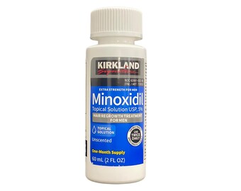 Kirkland Minoxidil 5% - Traitement de repousse des cheveux extra fort - 1 bouteille x 60 ml - Stimule la croissance de la barbe