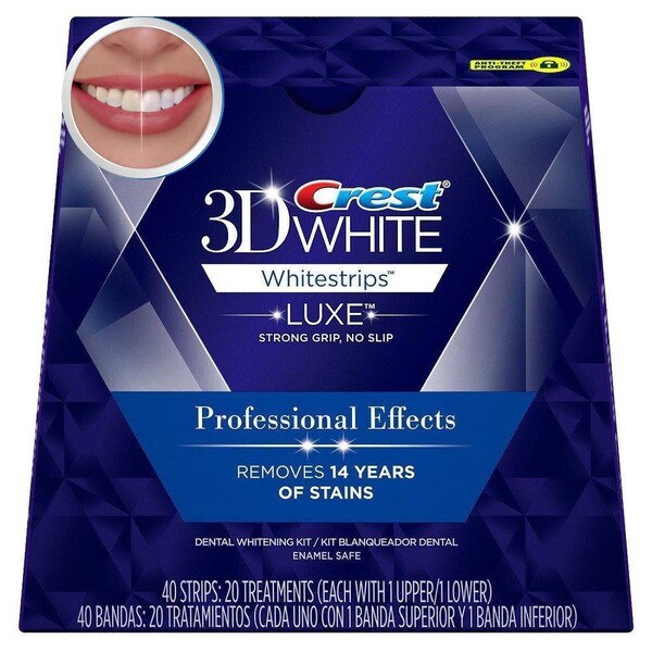 Teeth Whitening with 20 strips in 10 pouches - Crest 3D White Whitestrips Professional Effects