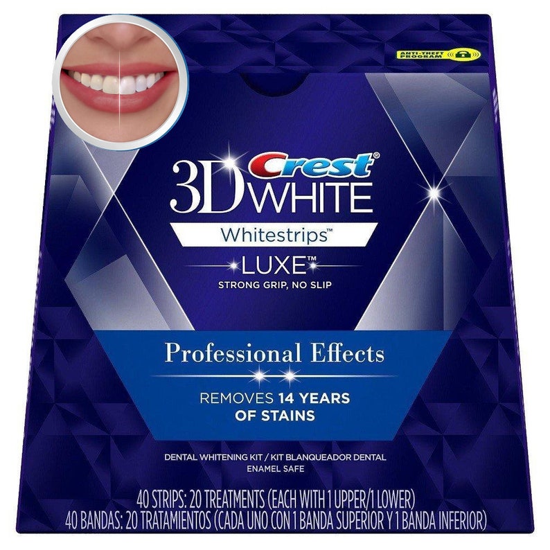 Teeth Whitening with 20 strips in 10 pouches Crest 3D White Whitestrips Professional Effects image 1