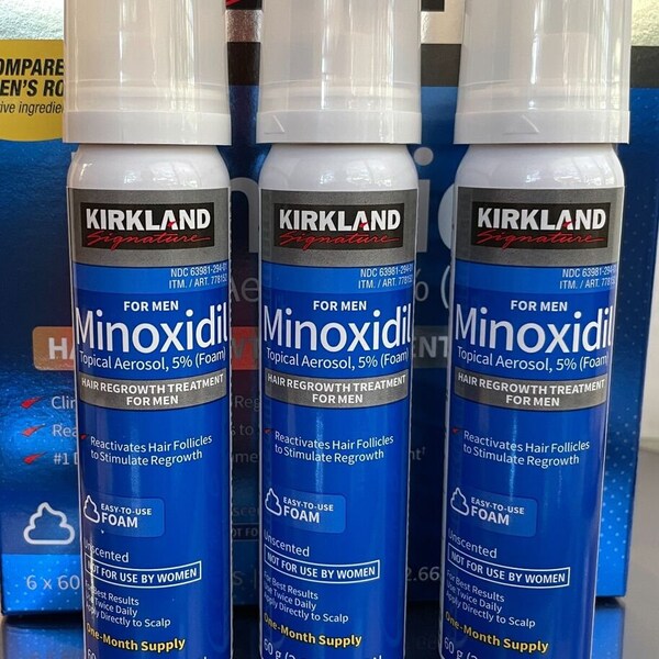 KIRKLAND Minoxidil Topisches Aerosol 5 % Schaum – 3-Monats-Vorrat – Fortschrittliche Behandlung gegen Haarausfall nachwachsen für Männer