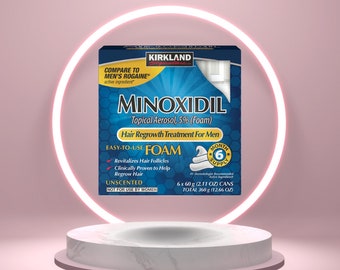 KIRKLAND Minoxidil Topical Aerosol 5% Foam - Fornitura per 6 Mesi - Trattamento Avanzato per la Ricrescita della Caduta dei Capelli per Uomo