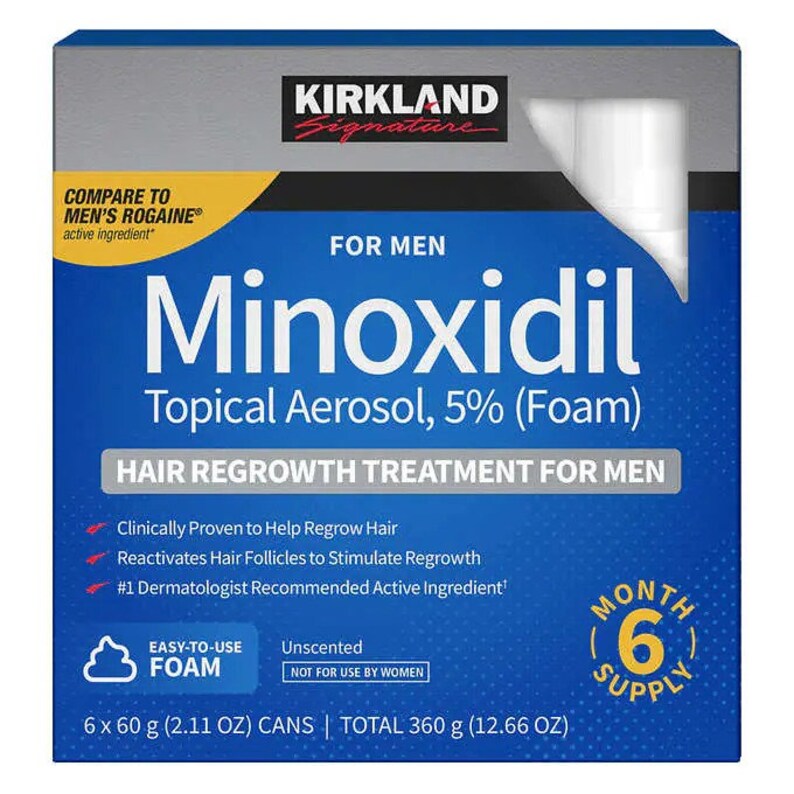 KIRKLAND Minoxidil Topical Aerosol 5% Foam 3-Month Supply Advanced Hair Loss Regrowth Treatment for Men image 2