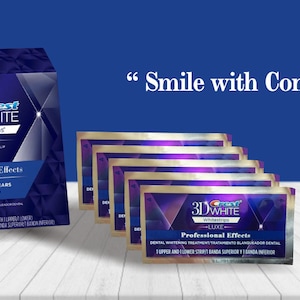 Teeth Whitening with 20 strips in 10 pouches Crest 3D White Whitestrips Professional Effects image 2