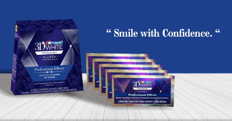 Teeth Whitening with 20 strips in 10 pouches Crest 3D White Whitestrips Professional Effects image 2