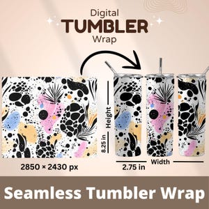 Seamless Abstract Tumbler Wraps, 20 oz Skinny Tumbler Wrap, Sublimation Design, Modern Abstract Wrap, Artistic Tumbler Wraps