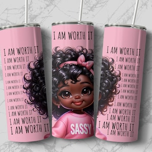 Black Girl Affirmation Tumbler Wrap: 20 oz Skinny Design (Digital Download)