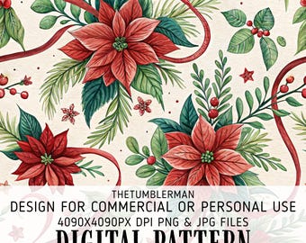 Disegno del bicchiere con stella di Natale, carta digitale natalizia, diario floreale con acquerello, PNG stampabile, carta per scrapbooking