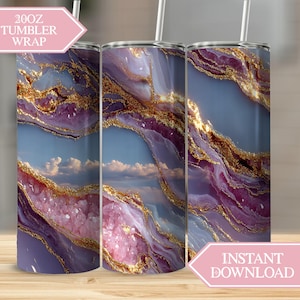 20 Oz Skinny Tumbler Sublimation Design, Agate Geode Crystal, Straight and Tapered, Tumbler Wrap, Tumbler Png, Instant Download