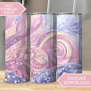 Abstract Swirl Tumbler, Ocean Waves Tumbler Digital Design, Abstract Tumbler Wrap, Digital Waters, 20 oz Skinny Tumbler Wrap Sublimation