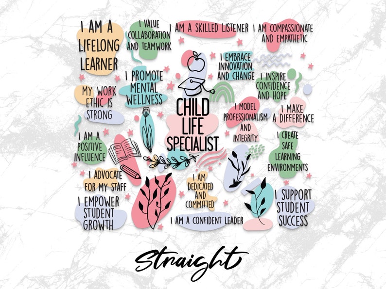 My Daily Affirmations Child Life Specialist 20 Oz Skinny Tumbler Wrap