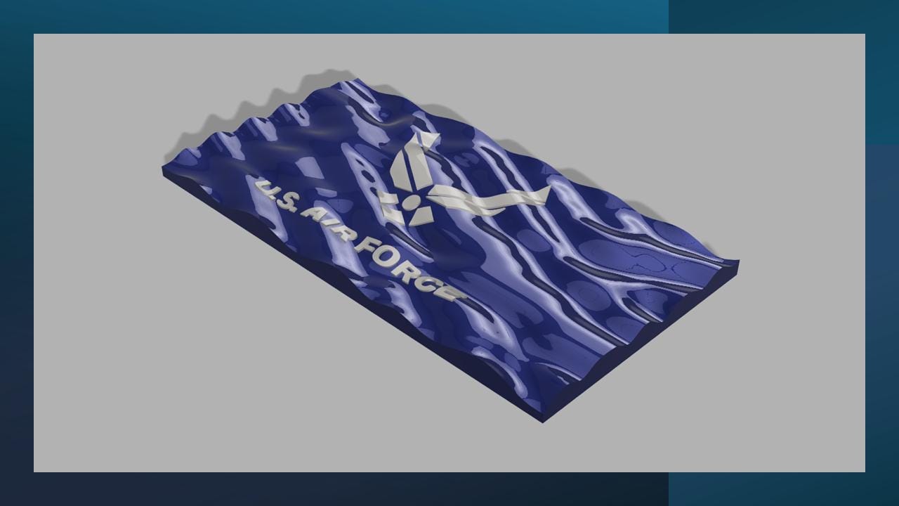 CNC and 3D Printing STL Digital File - Wavy U.S. Air Force Wooden Flag ...
